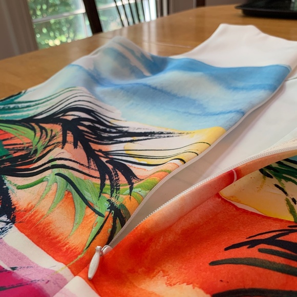 Boston Proper | Tropical Landscape Sheath Dress - Size 8 - Picture 4 of 5